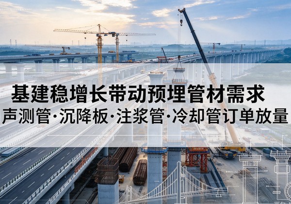 宜兴基建稳增长带动预埋监测管材需求，声测管、沉降板、注浆管订单持续放量